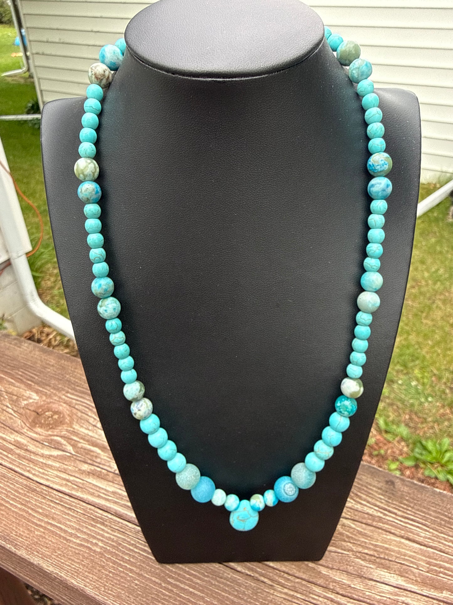 19” Handmade Jasper necklace with drop pendant