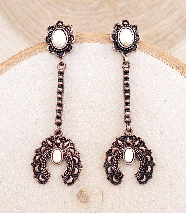 Turquoise Semi Stone Drop Earrings