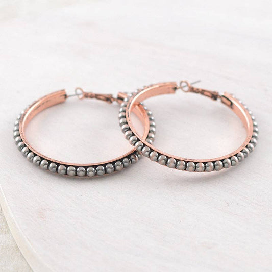Navajo Pearl Bead Hoop Earrings