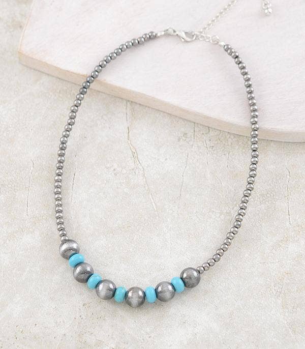 Navajo Pearl Bead Choker Necklace