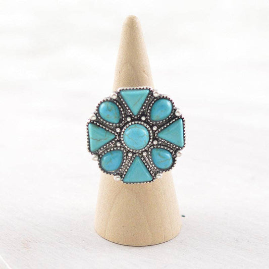 Turquoise Semi Stone Stretch Ring