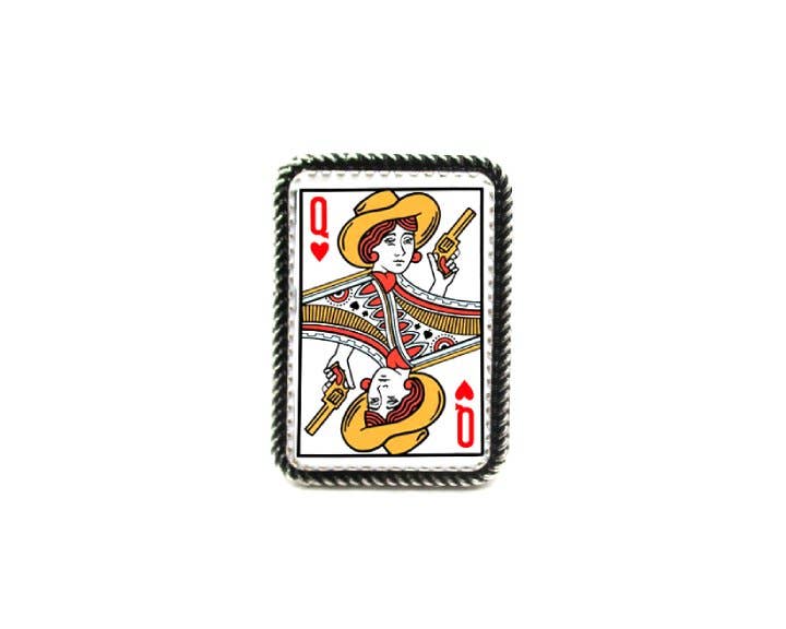 Western Heart Queen Card Cuff Ring