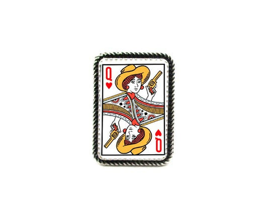Western Heart Queen Card Cuff Ring