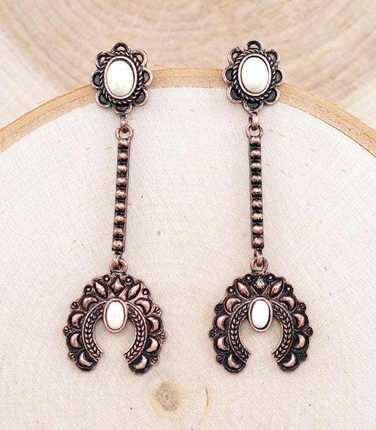 Turquoise Semi Stone Drop Earrings