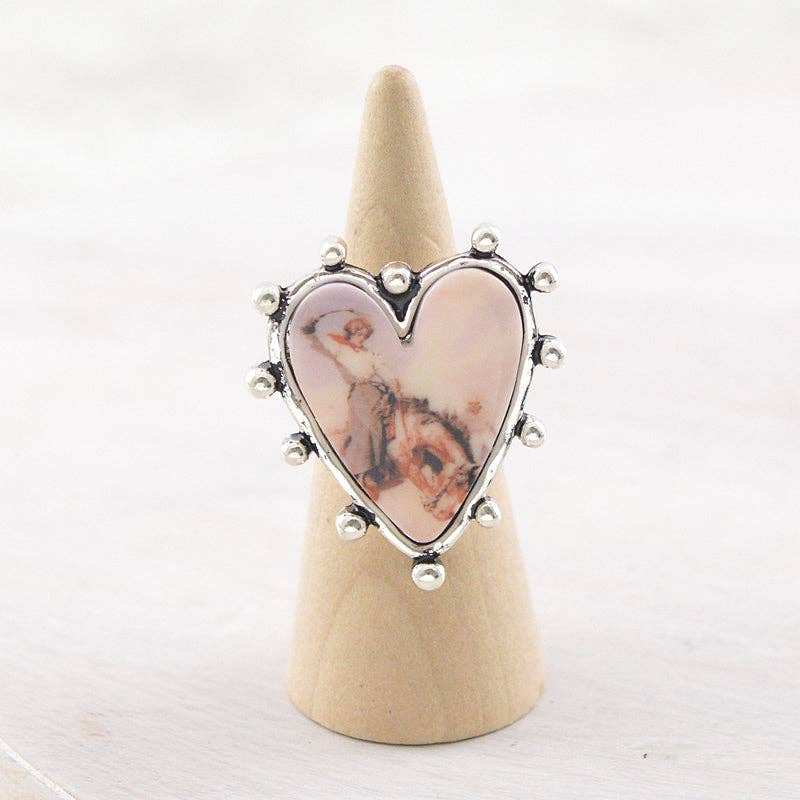TIPI Brand Vintage Cowgirl Heart Concho Ring