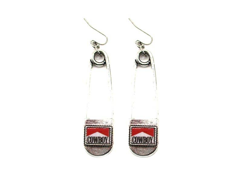 Western Cowboy Killer Pin Drop Dangle Earring