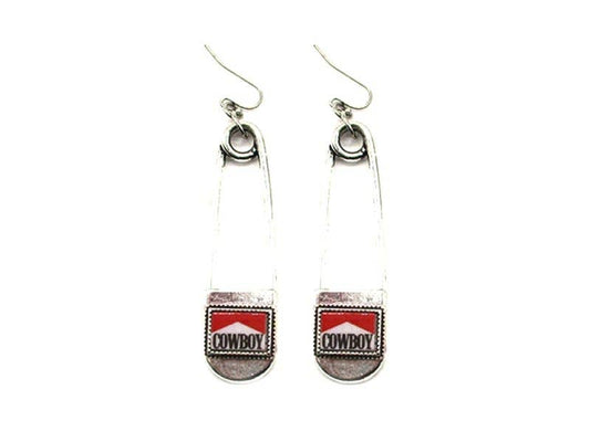 Western Cowboy Killer Pin Drop Dangle Earring