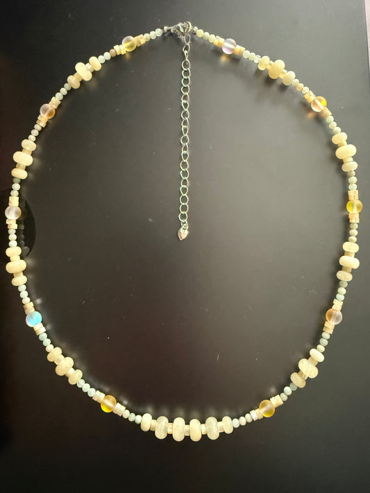 21” Dyed Jade Bumble Bee Necklace