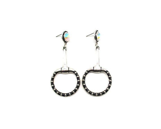 Western Bubble Snaffle Bit Dangle Earring