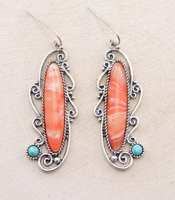 Western Semi Stone Earrings